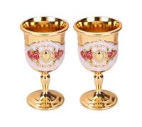carotoe 2 pièces élégant verre à vin en métal gravé gobelet avec des motifs de fleurs européennes verres à shot pour la maison et la fête Elegant Party Shot Glasses