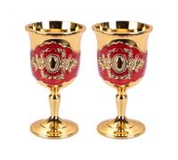 carotoe 2 pièces élégant verre à vin en métal gravé gobelet avec des motifs de fleurs européennes verres à shot pour la maison et la fête Elegant Party Shot Glasses