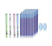 carotoe 4 pièces gel effaçable de dessin animé avec recharges de gommes pointe d ' aiguille de 0, 5 mm encres bleues à séchage rapide pour l ' écriture de journalisation fournitures de bureau