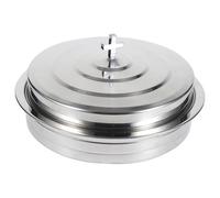 carotoe Assiette de cérémonie en acier inoxydable avec couvercle, compatible avec 40 tasses, antirouille, Design Simple et épuré, plateau de cérémonie religieuse, 1 pièce