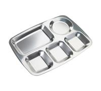 carotoe Assiettes à dîner Assiettes de restauration rapide pour le personnel Cantines Plateaux portables divisés Boîte de restauration rapide épaissie Matériau en acier inoxydable Acier inoxydable