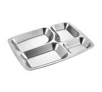 carotoe Assiettes à dîner Assiettes de restauration rapide pour le personnel Cantines Plateaux portables divisés Boîte de restauration rapide épaissie Matériau en acier inoxydable Acier inoxydable