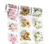 carotoe Autocollant de fleur en PET, 3 rouleaux, bande autocollante décorative pour Scrapbooking, Album Photo, ordinateur portable, Skateboard, bande en PET