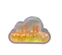 carotoe Bricolage nuage tulipes veilleuse LED lumineuse accessoire de fête domestique pour la maison Festival vacances fête décoration bricolage matériel paquet