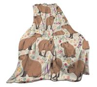 carotoe Capybaras - Couverture en Flanelle imprimée pour lit, Douce et Chaude, pour canapé, Couvre-lit, Plage, Voyage, Bureau, Couverture de répétition