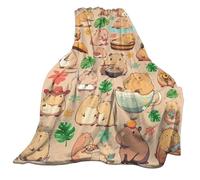 carotoe Capybaras - Couverture en Flanelle imprimée pour lit, Douce et Chaude, pour canapé, Couvre-lit, Plage, Voyage, Bureau, Couverture de répétition