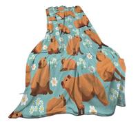 carotoe Capybaras - Couverture en Flanelle imprimée pour lit, Douce et Chaude, pour canapé, Couvre-lit, Plage, Voyage, Bureau, Couverture de répétition