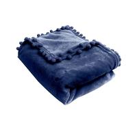 carotoe Couverture en Peluche Douce de Couleur, Pompons à Franges, couvertures pelucheuses en Flanelle Polaire décorative pour canapélit, canapé