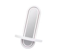 carotoe Étagère de Rangement Murale avec Panneau réfléchissant Ovale, Cadre cannelé Blanc et étagère pour Meuble-lavabo, entrée, Panneau réfléchissant Ovale, entrée, Salle de Bain, vanité, Chambre