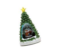 carotoe Figurine d ' Arbre de Noël Boîte à Musique en résine avec Train Rotatif pour la décoration de la Maison, d ' Anniversaire de Noël, Ensemble de Train Rotatif avec chansons
