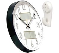 carotoe Horloge Murale à Affichage numérique, Mouvement Silencieux avec veilleuse, Horloge de Maison pour Chambre à Coucher, décoration de Bureau, Lueur Automatique, Mur Rond foncé