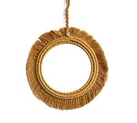 carotoe Miroir en macramé à Franges, Tapisserie Ronde Suspendue pour Chambre à Coucher, Appartement, entrée, décoration de la Maison, Miroir en macramé Suspendu