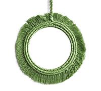 carotoe Miroir Rond avec Franges en macramé, Tapisserie bohème, Miroir de Maquillage, décoration pour Appartement, Chambre à Coucher, Mur de crèche de bébé