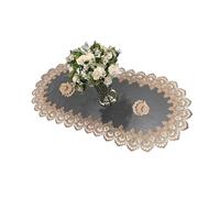 carotoe Nappe en Filet de Dentelle 40x90 cm avec Bordure en Dentelle, Couverture de Table Basse, Nappe Lavable pour Salle à Manger, Banquet de Mariage, Chemin de Table élégant