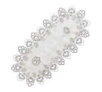 carotoe Nappe en Filet de Dentelle 40x90 cm avec Bordure en Dentelle, Couverture de Table Basse, Nappe Lavable pour Salle à Manger, Banquet de Mariage, Chemin de Table élégant