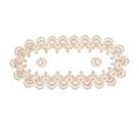 carotoe Nappe en Filet de Dentelle 40x90 cm avec Bordure en Dentelle, Couverture de Table Basse, Nappe Lavable pour Salle à Manger, Banquet de Mariage, Chemin de Table élégant
