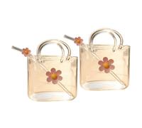 carotoe Paire de tasses en verre inspirées du à main 26 oz avec base large, parfaites pour les boissons et la décoration des verres à bol décoratifs