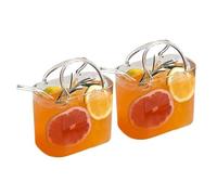 carotoe Paire de tasses en verre inspirées du à main 26 oz avec base large, parfaites pour les boissons et la décoration des verres à bol décoratifs