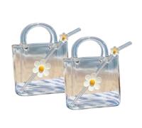 carotoe Paire de tasses en verre inspirées du à main 26 oz avec base large, parfaites pour les boissons et la décoration des verres à bol décoratifs