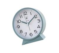 carotoe Réveil Rond Silencieux pour, Mouvement Silencieux, pour décor de Chambre à Coucher, Horloge de Bureau analogique, Alarme en Plastique à Piles