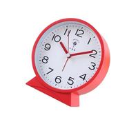 carotoe Réveil Rond Silencieux pour, Mouvement Silencieux, pour décor de Chambre à Coucher, Horloge de Bureau analogique, Alarme en Plastique à Piles