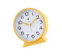 carotoe Réveil Rond Silencieux pour, Mouvement Silencieux, pour décor de Chambre à Coucher, Horloge de Bureau analogique, Alarme en Plastique à Piles