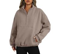 carotoe Sweat à Capuche en Polaire léger avec Poche Demi-zippée, Coupe Ample, Poches décontractées de Couleur Unie, léger et Confortable à Porter Quotidien