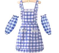 carotoe Tablier à carreaux avec protège-manches en coton polyester doux résistant à l ' eau vêtements de travail de cuisine pour la cuisson tablier de cuisine