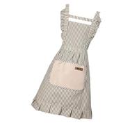 carotoe Tablier en coton et lin mélangé, bandes élastiques, accessoire de cuisine, de cuisson, unisexe, avec bandoulière réglable