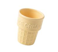 carotoe Tasse à friandises en céramique en forme de cône de crème glacée, bol de service, gaufres, récipient à Dessert pour usage domestique, tasse à lait glacé, tasse en faïence