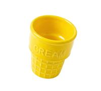 carotoe Tasse à friandises en céramique en forme de cône de crème glacée, bol de service, gaufres, récipient à Dessert pour usage domestique, tasse à lait glacé, tasse en faïence