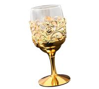 carotoe Tasse à whisky en verre avec cadre en fer fabriqué à la main, gobelet à vin ornemental avec Base en métal robuste pour Table à manger, articles de, verre à vin