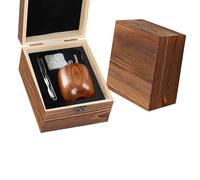 carotoe Tasses en bois uniques avec boîte de présentation en pierre, 4 pièces, pour les amateurs de cocktails, coffret pour amoureux irlandais