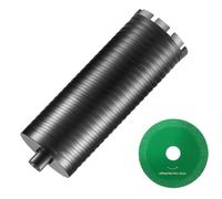 Carotteuse 101,6 mm - Carotteuse diamantée à eau et à sec pour briques et blocs - Carotteuse pour béton avec foret de guidage et lame de scie - Profondeur de forage 241,3 mm - Filetage intérieur 5/8 p