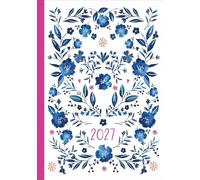 Carousel Worldwide Agenda semainier 2027 Motif fleurs contemporaines Format A6