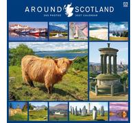 Carousel Worldwide Around Scotland Calendrier mural carré 2027 sur 12 mois, paysages et monuments écossais