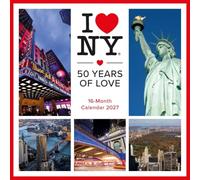 Carousel Worldwide Calendrier mural carré 2027 I Love NY City 12 mois Photographie emblématique de la ville de New York