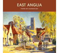 Carousel Worldwide East Anglia Poster Art 2027 Calendrier mural 12 mois Poster de voyage vintage