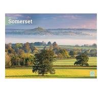 Carousel Worldwide Somerset Calendrier mural 2027, format A4, calendrier mensuel sur 12 mois, photographie de campagne panoramique