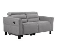 Carpari-canapé 2 Places Avec 1 Fauteuil Relax Manuel En Tissu Gris Clair