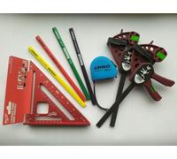 Carpenter Set Equerre de charpentier + Jeu de crayons + Serre-corps + Mètre ruban