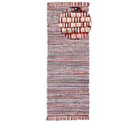 carpetfine Tapis tissé à Plat Kilim Chindi Couloir Rouge 60x180 cm | Tapis Moderne pour Le Salon et la Chambre à Coucher