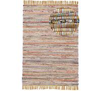 carpetfine Tapis tissé à Plat Kilim Chindi Jaune 200x290 cm | Tapis Moderne pour Le Salon et la Chambre à Coucher