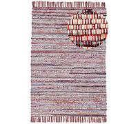 carpetfine Tapis tissé à Plat Kilim Chindi Rouge 60x110 cm | Tapis Moderne pour Le Salon et la Chambre à Coucher