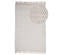 carpetfine Tapis tissé à Plat Kilim Chindi Uni Couloir Blanc 70x140 cm | Tapis Moderne pour Le Salon et la Chambre à Coucher