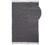 carpetfine Tapis tissé à Plat Kilim Chindi Uni Couloir Gris 60x90 cm | Tapis Moderne pour Le Salon et la Chambre à Coucher