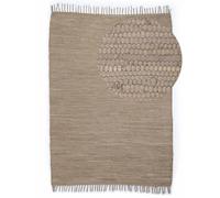 carpetfine Tapis tissé à Plat Kilim Chindi Uni Couloir Taupe 60x90 cm | Tapis Moderne pour Le Salon et la Chambre à Coucher
