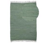 carpetfine Tapis tissé à Plat Kilim Chindi Uni Couloir Vert 120x170 cm | Tapis Moderne pour Le Salon et la Chambre à Coucher