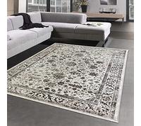 CARPETIA Magnifique Tapis d'Orient - Design décoré de Fleurs - en crème, 140 x 200 cm