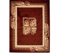 Carpeto Grand Tapis Salon 180x250cm Marron Classique Rétro 90 Doux Élégant | Tapis pour Chambre Salle à Manger Bureau Anti-Allergène Chauffage au Sol Facile D'entretien Adapté aux Animaux Poils Courts